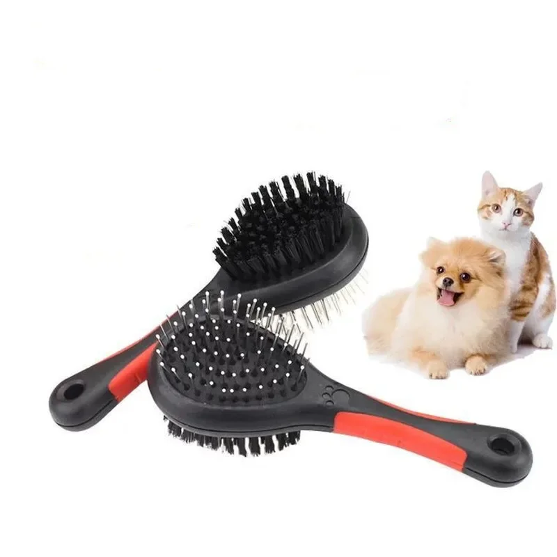 1pcs Pet Black Double Sides Bath Brush Dog Cat Comb Pet Faces Fur Grooming Tool for Long &Short Hair Dogs Puppy Dog Grooming