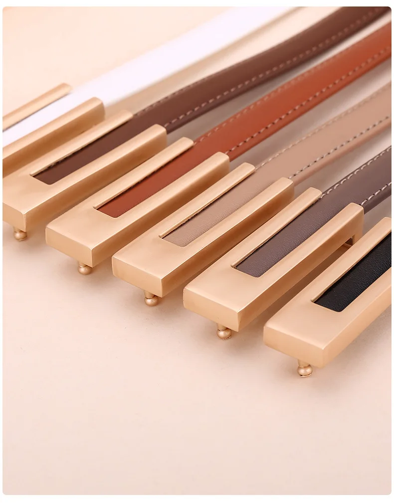 Damen Mode-Gürtel aus Rindsleder; Dünner Taillengürtel; Vielseitige Dekoration; Schlankmachender Accessoire für Kleider; Anzug-Accessoire; Gürtel für Frauen – Detail 19