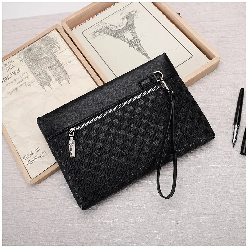 Fashion Square Style Soft PU Leather Men Clutch Bag Luxury Male Money Handbag High Quality Business Men Cardholder Case