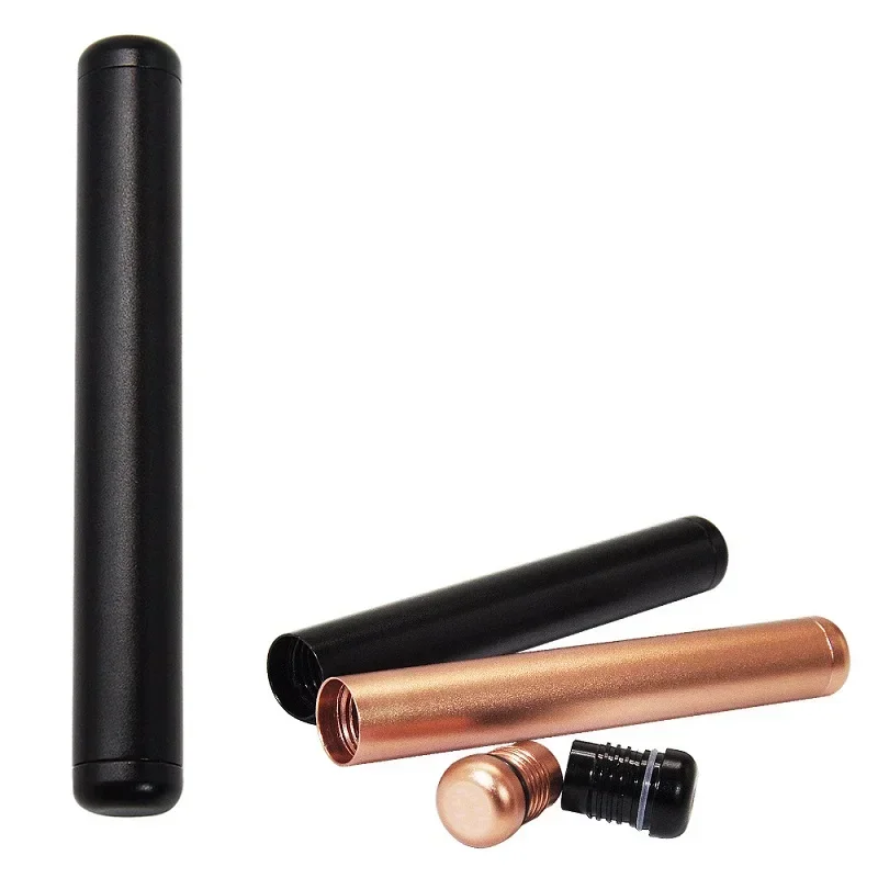 R&R 110mm Aluminum Alloy Tobacco Sealed Storage Tube with Cover Moisture-proof Anti-fall Sealing Tool Smoking Accessories