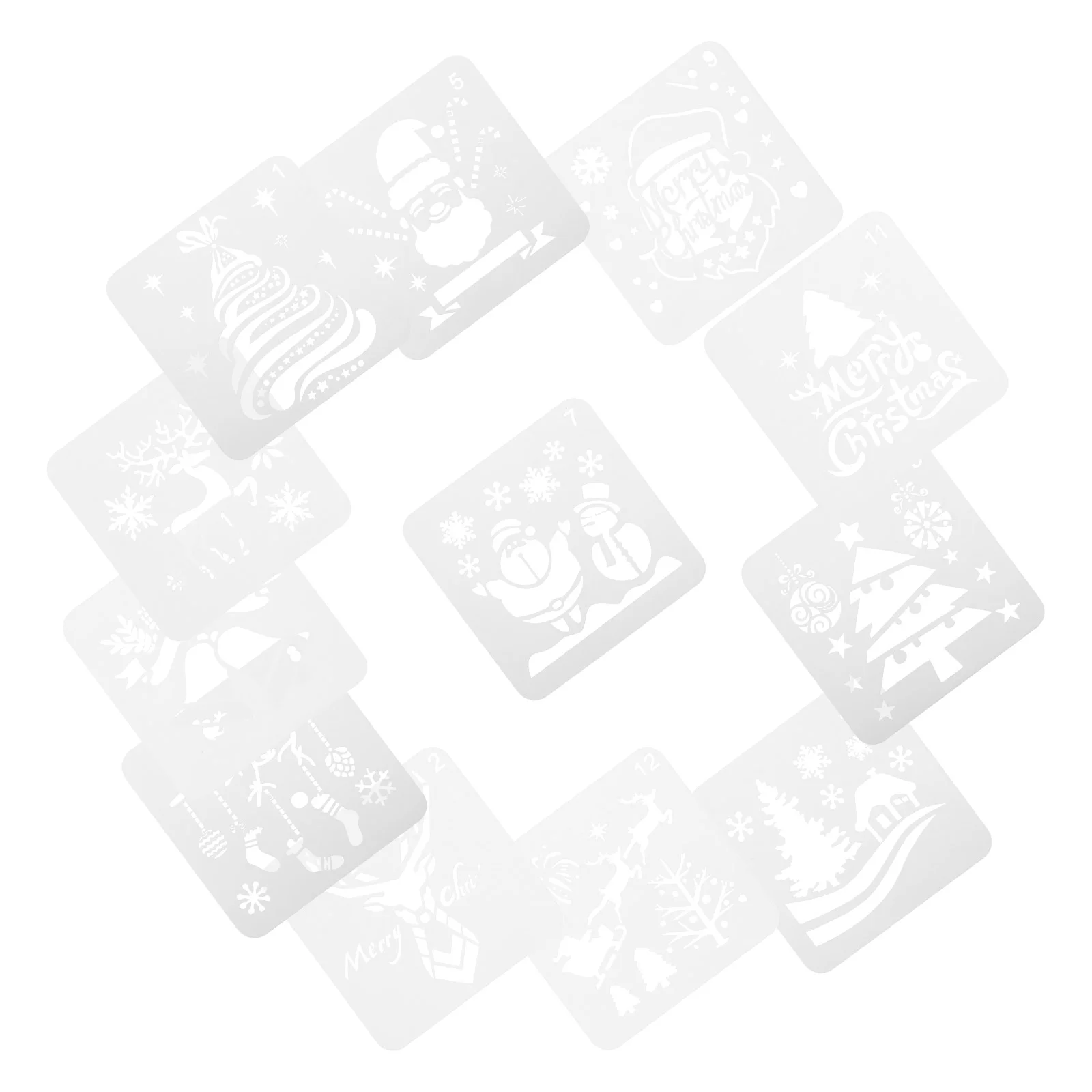 12 Pcs Ballpoint Pen Stencils Drawing Decorate Marker for Painting Templates Christmas