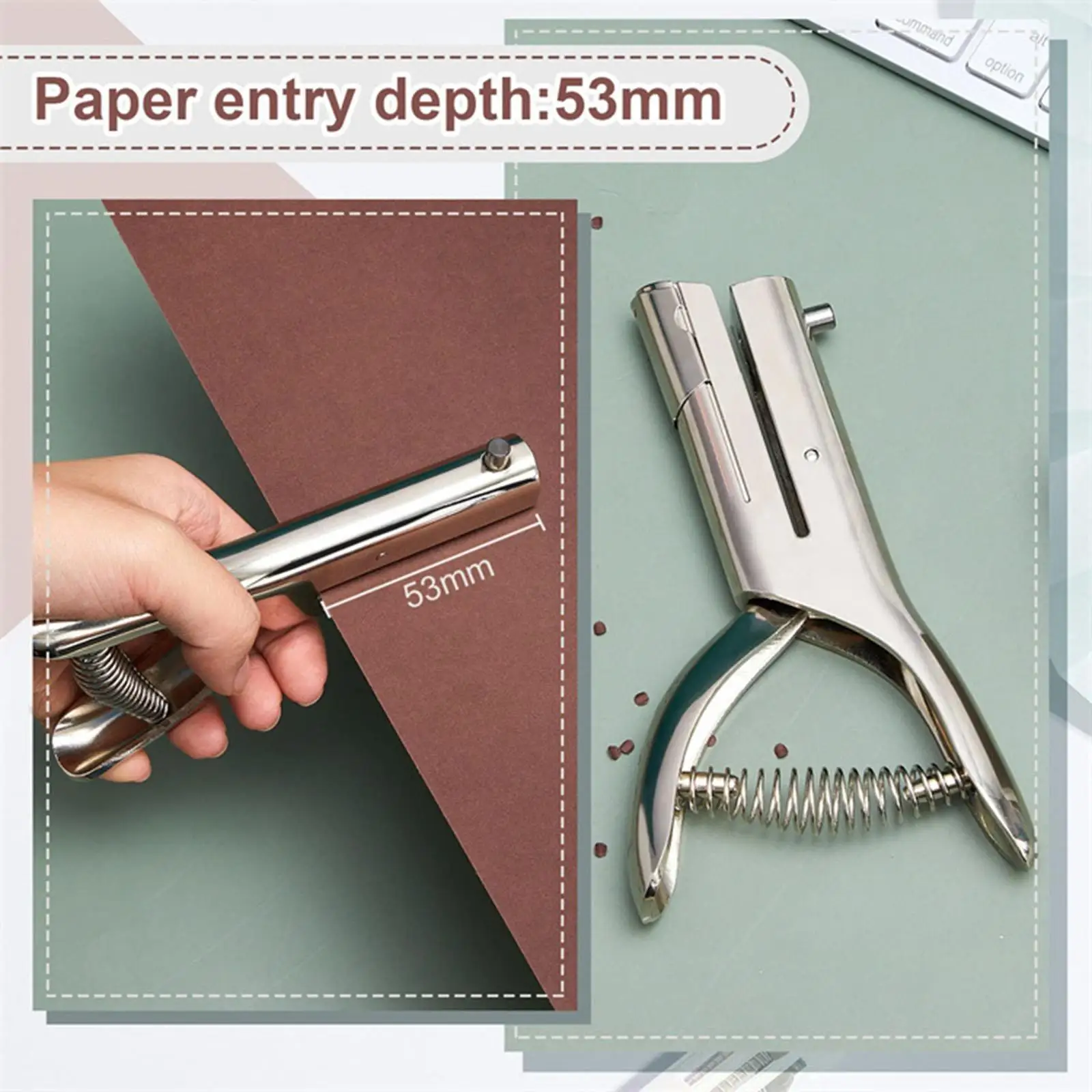 1/4 inch Single for Paper Cards Cardboard Paper Punch Durable Sturdy 53mm Distance Professional
