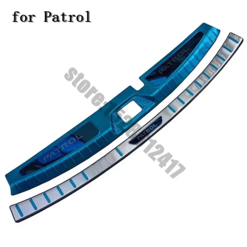 

Car accessories Stainless Steel Rear Bumper Protector Sill Trunk Tread Plate Trim for Nissan Patrol Y62 2012-2018 Car styling