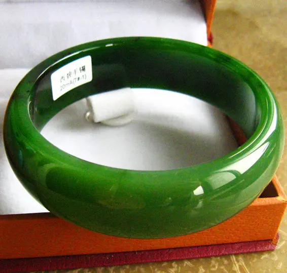 

8 Genuine Myanmar jadeite bracelet women's round bar girl jade bracelet natural spinach green