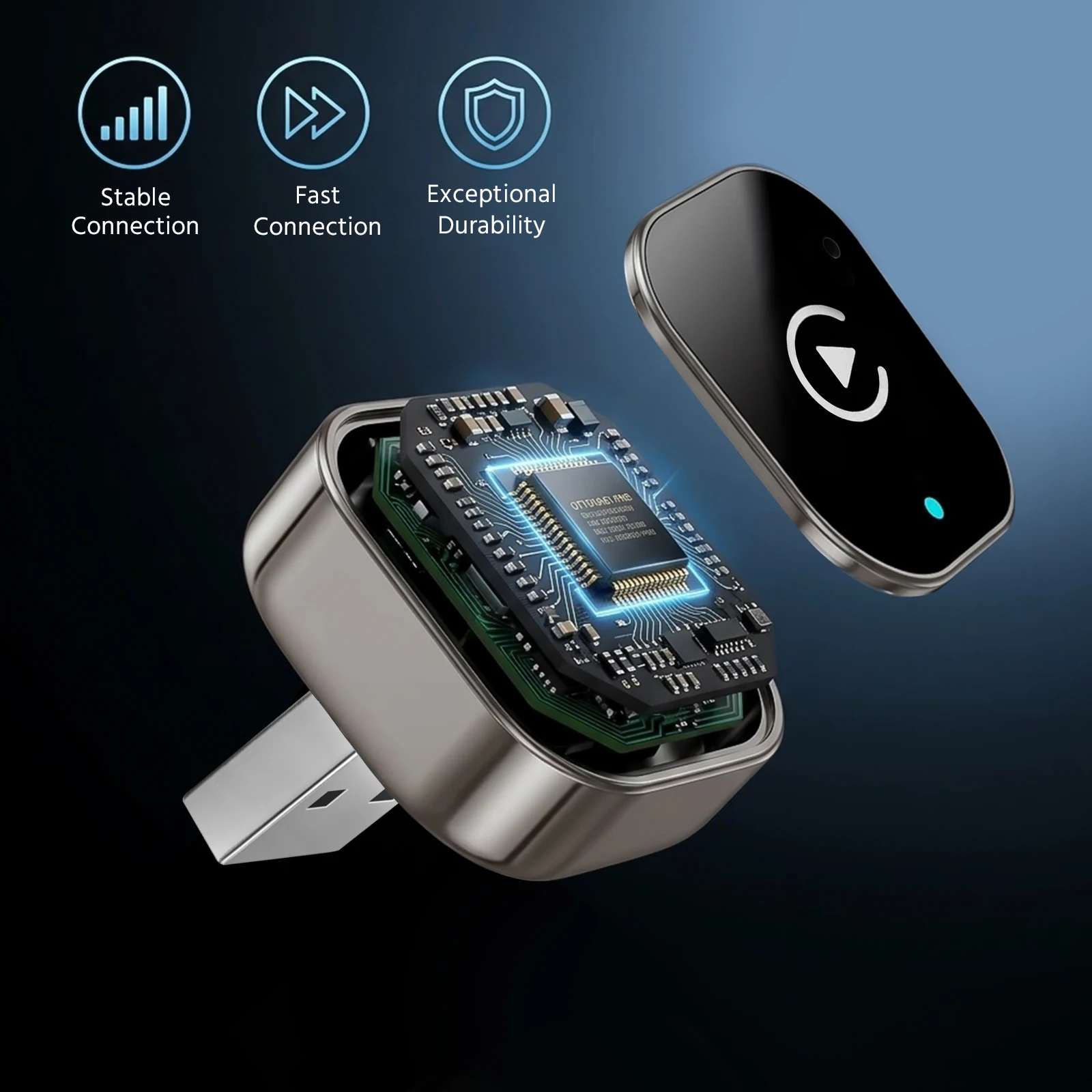 Kabelloser CarPlay-Adapter 2026 Verbessert – Geeignet für Apple iPhone & Android, mit Kompakter Größe, Plug-and-Play-Komfort und F – Detail 4