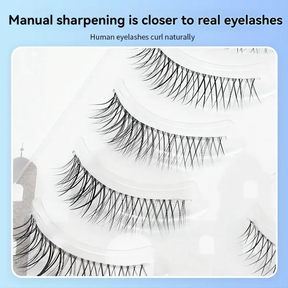 One-piece false eyelashes 5 pairs set Japanese style sharpened natural transparent stem false eyelashes soft simulation eyelashe