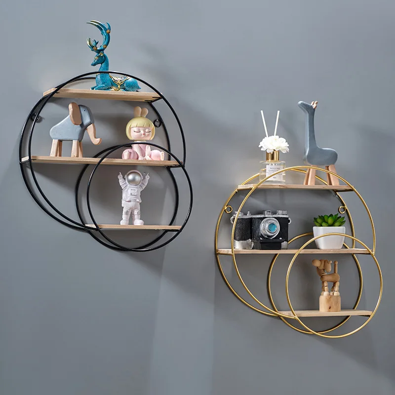 

Modern Nordic Wall Shelf Creative Decorative Storage Rack for Living Room Cafe No Drill Hanging Organizer Stylish Display Rack