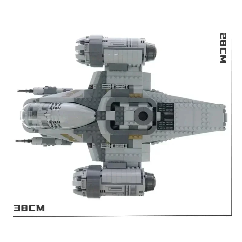 New creative spaceship high-tech starship fighter Mandalorian razor crest spaceship model toy building blocks for children adult