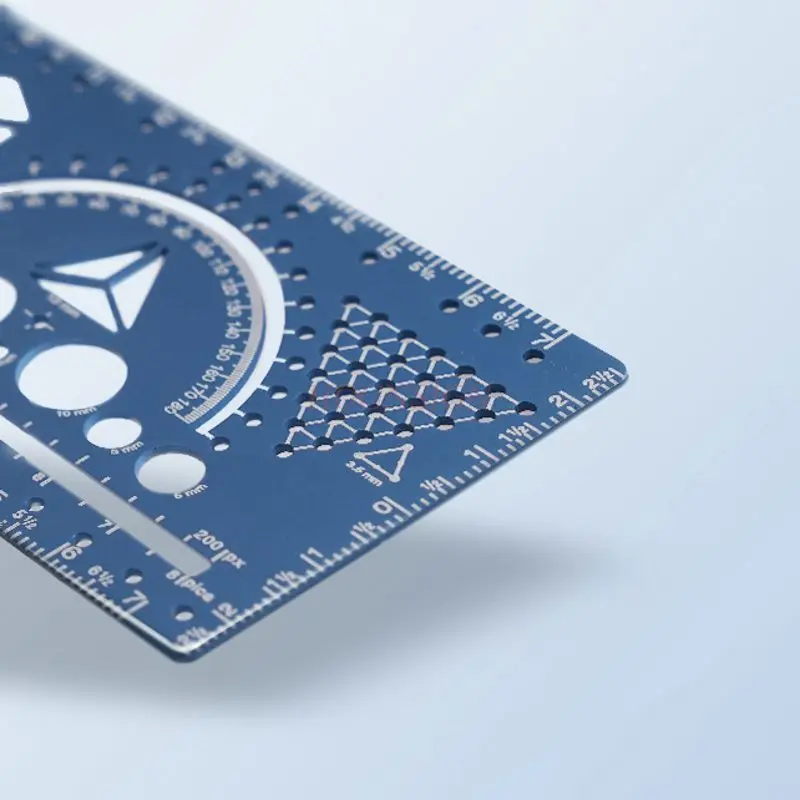 2 шт. креативная многофункциональная линейка из алюминиевого сплава истеряет геометрическим, математическим и трехмерным рисунком мышления.