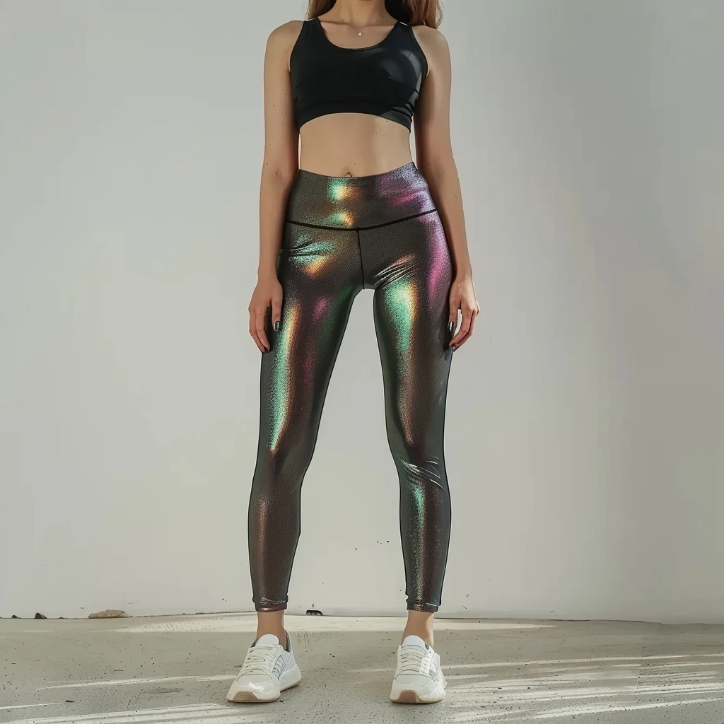 Leggings sexys de cintura alta para mujer, pantalones brillantes sin costuras, leggings brillantes para fiesta y club