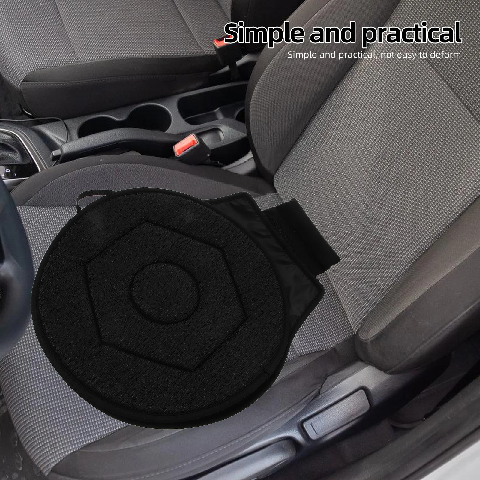 

Car Seat Cushion 360 Degree Rotating Thickened Pleated Cloth Support Pad for Elderly Pregnant Women Comfortable Swivel Seat