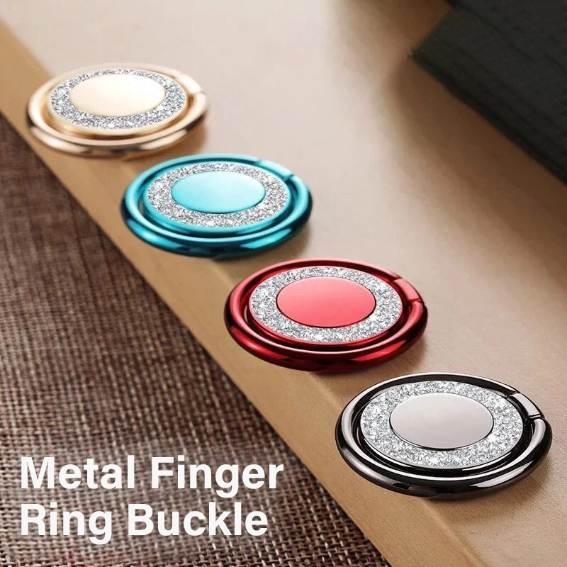 

Universal Phone Metal Finger Ring Holder Folding Portable Buckle Back Sticker Finger Ring Stand for iPhone 17 16 Samsung Xiaomi
