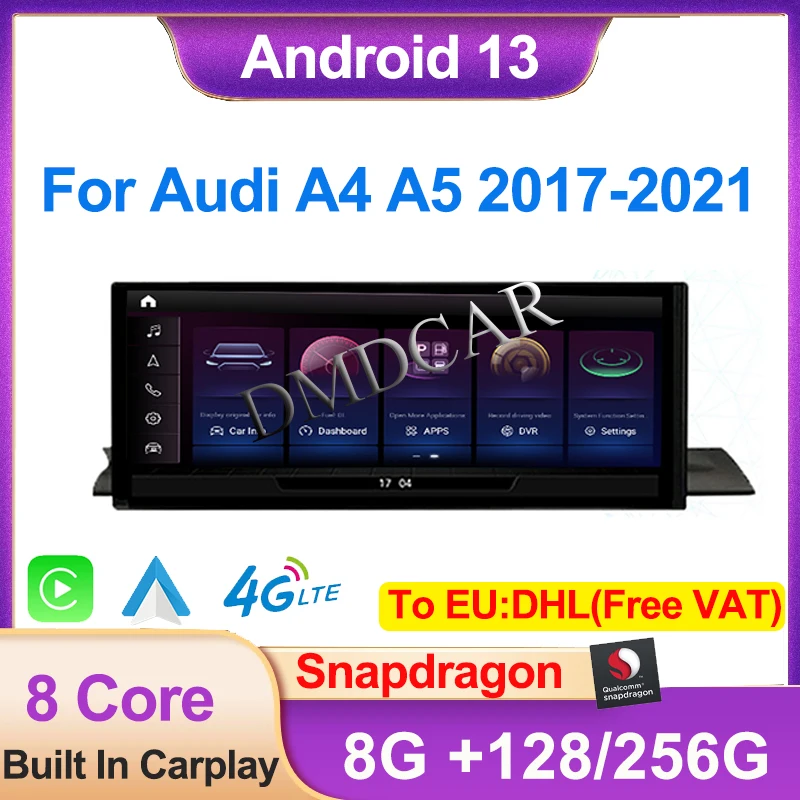 

Factory Price 256G Qualcomm Android 13 For Audi A4 A5 S4 S5 A4L B8 2017-2021GPS Navigation Apple Carplay Multimedia Video Player