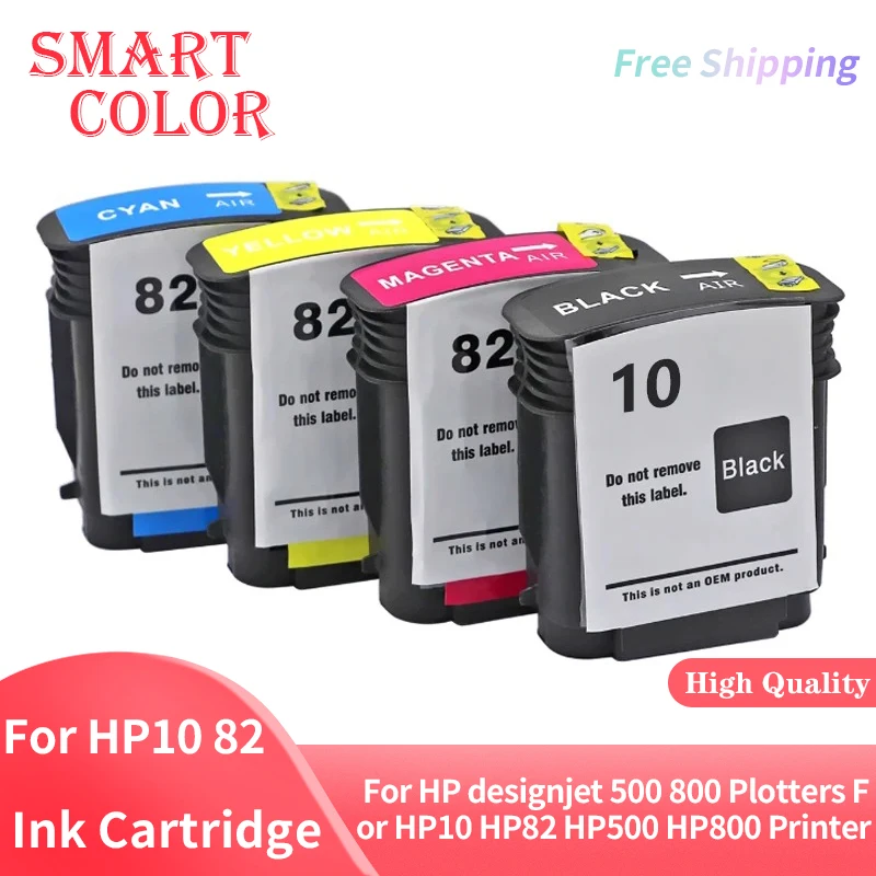 1/2/3/4Set Compatible For HP 10 82 ink cartridge For HP designjet 500 500ps 800 800ps Plotters For HP10 HP82 HP500 HP800 Printer