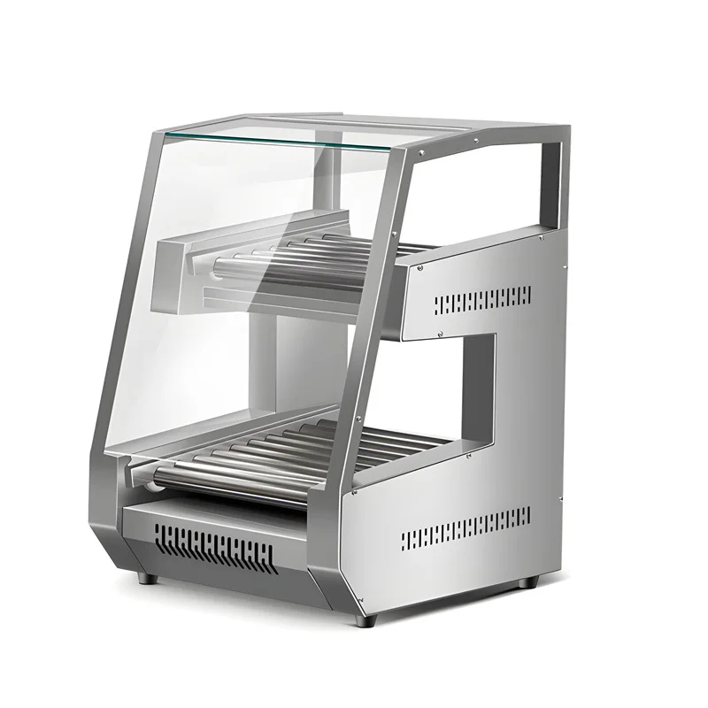 High-end commercial double-layer sausage grill machine, convenience store snack bar, desktop grill ham sausage machine
