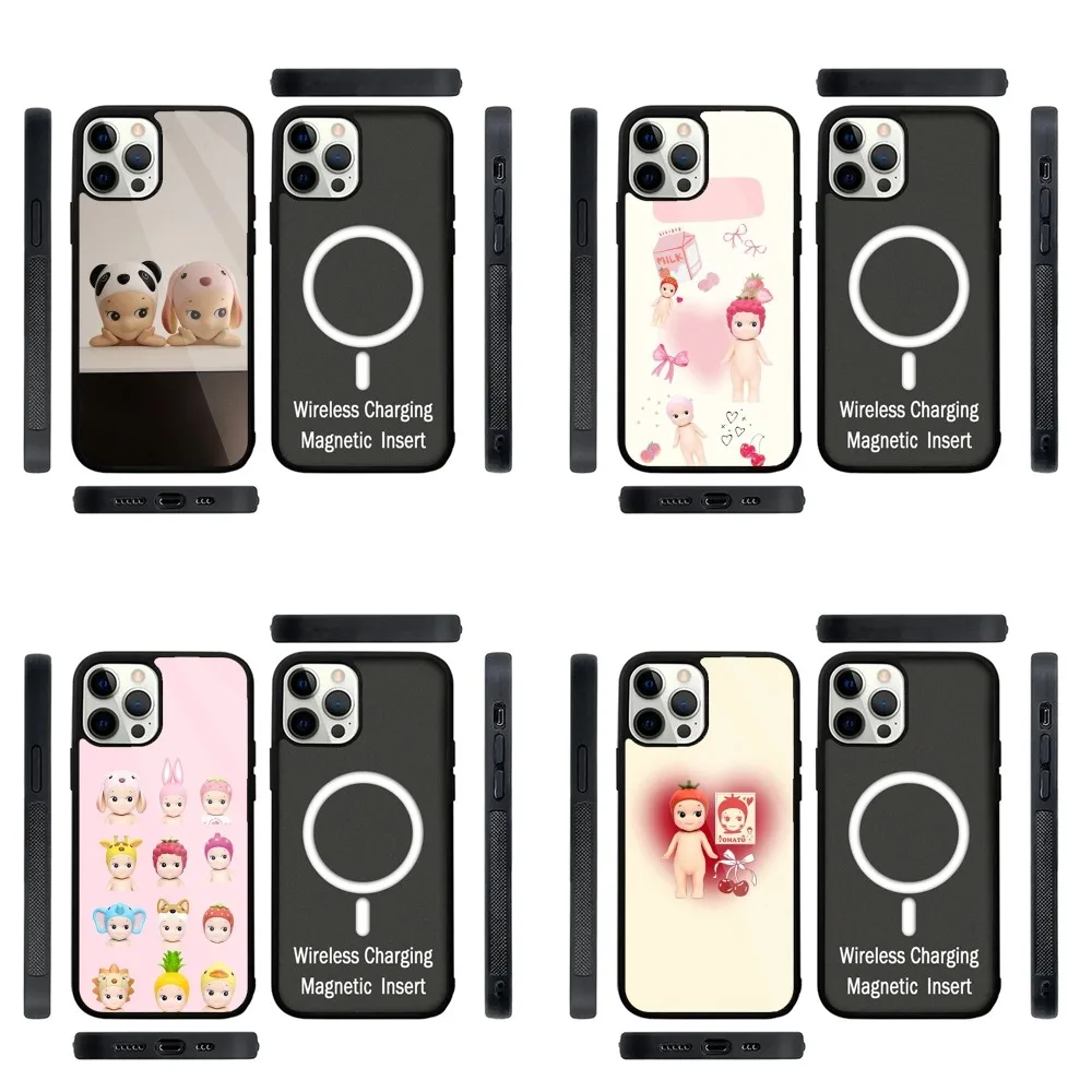 

Cute S-Sonny Angel Phone Case Strong Magnetic For IPhone 16,15,14,13,Pro,Max,Plus,11,12,Mini For Magsafe Wireless Charging