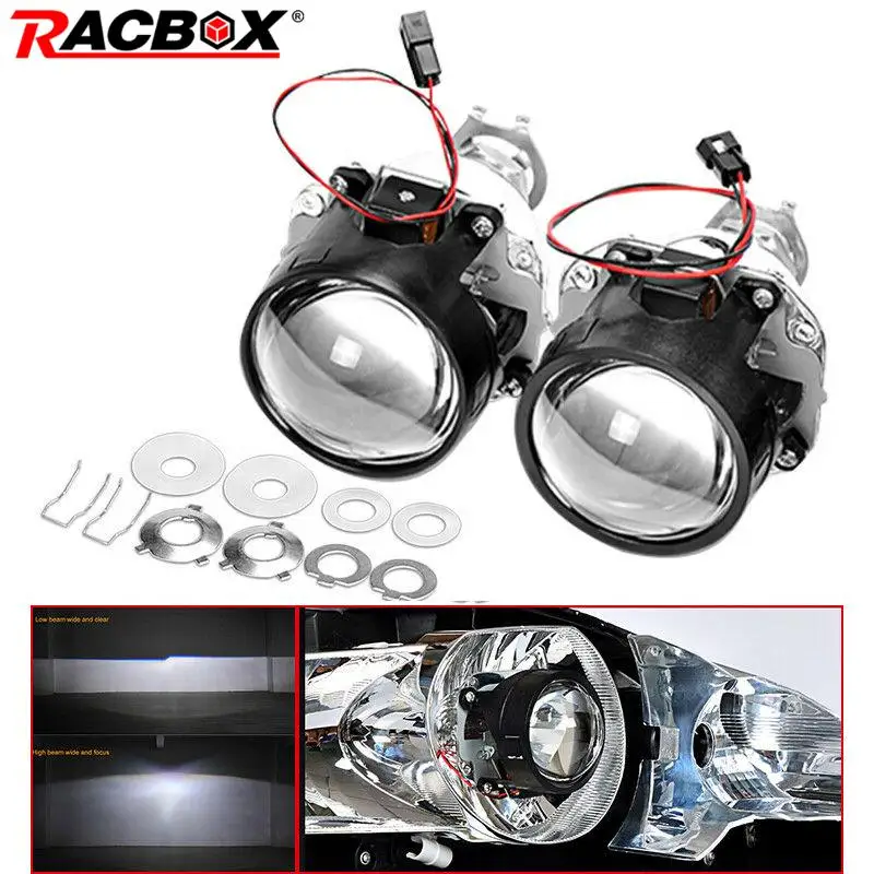 Car H4 H7 Socket LED Headlight Projectors Lens Retrofit Hi/Lo Beam Lens Use H1 Bulbs H1 Xenon Bulbs LHD Bi-xenon Head lights