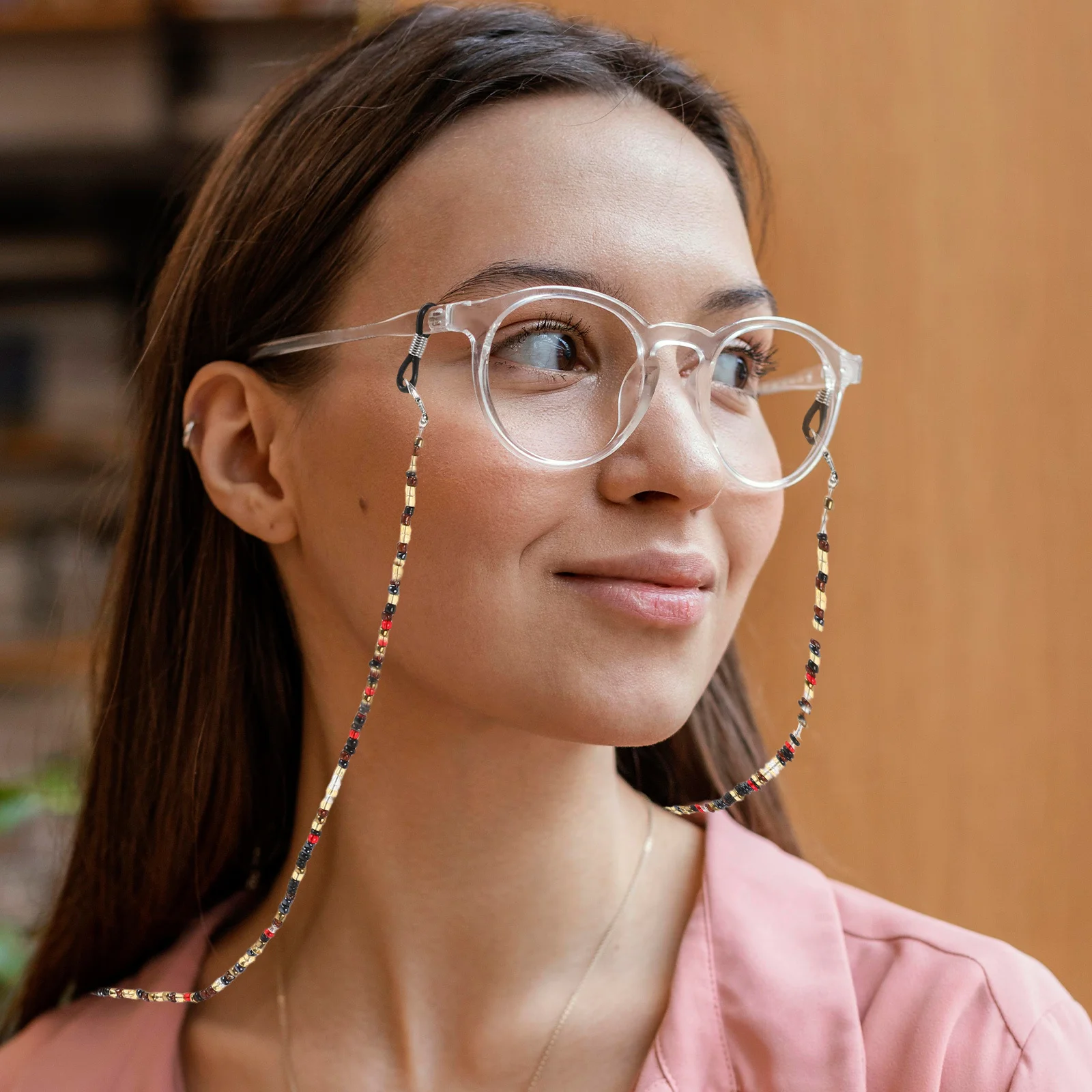 

Lightweight Stylish Beaded Eyeglass Chain Glasses Lanyard Sunglasses Strap Anti-Lost Holder for Women Office Travel Casual