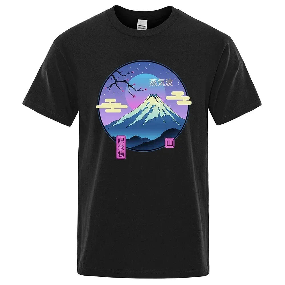 Moonlight Memorial On Mount Fuji Male T-Shirts Hip Hop Cotton Shirt Brand O-Neck Short Sleeve Breathable Oversize Tops 80387