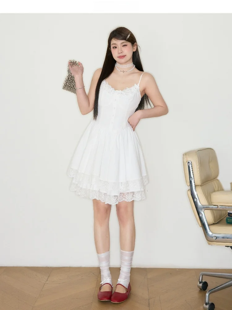 Jiulu Workop Daytime Theatre Plus Size Dr Lace Splice Floral Print Strapl Gown Sommer Baumwolle Casual Damenkleid