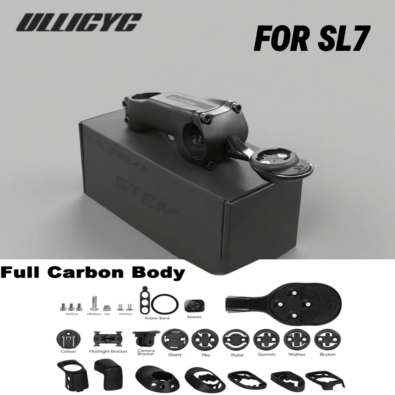 

2025 New Bicycle Stem for SL7 Cockpit Compatible, Full Carbon Fiber 31.8mm 70-130mm, Computer Camera Light Mount, Road Bike Stem