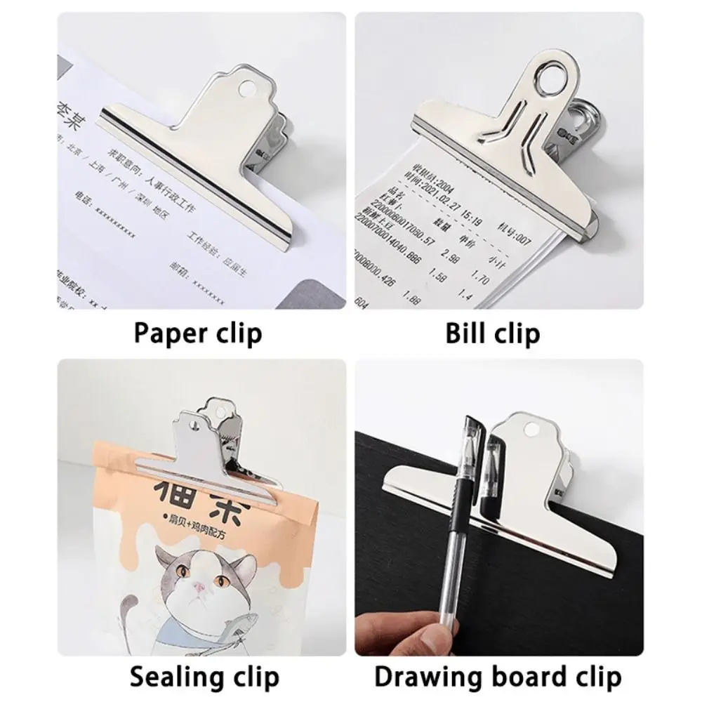 Multifunctional Stainless Steel Metal Binder Clips Multi-size Round/Flat/Mountain Head Paper Clips Seal Clip Home Office School