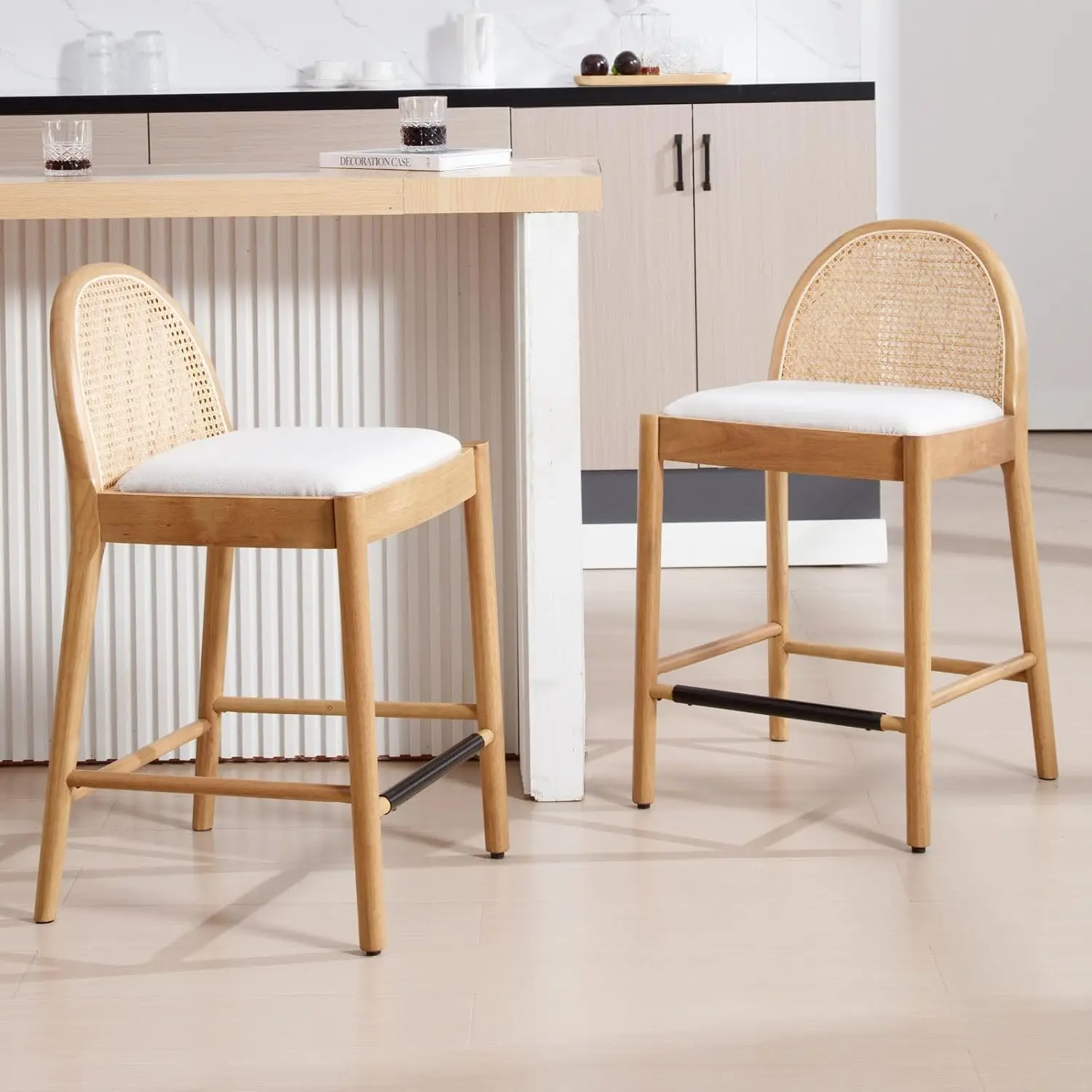 Linen Counter Stools Set of 2, 26