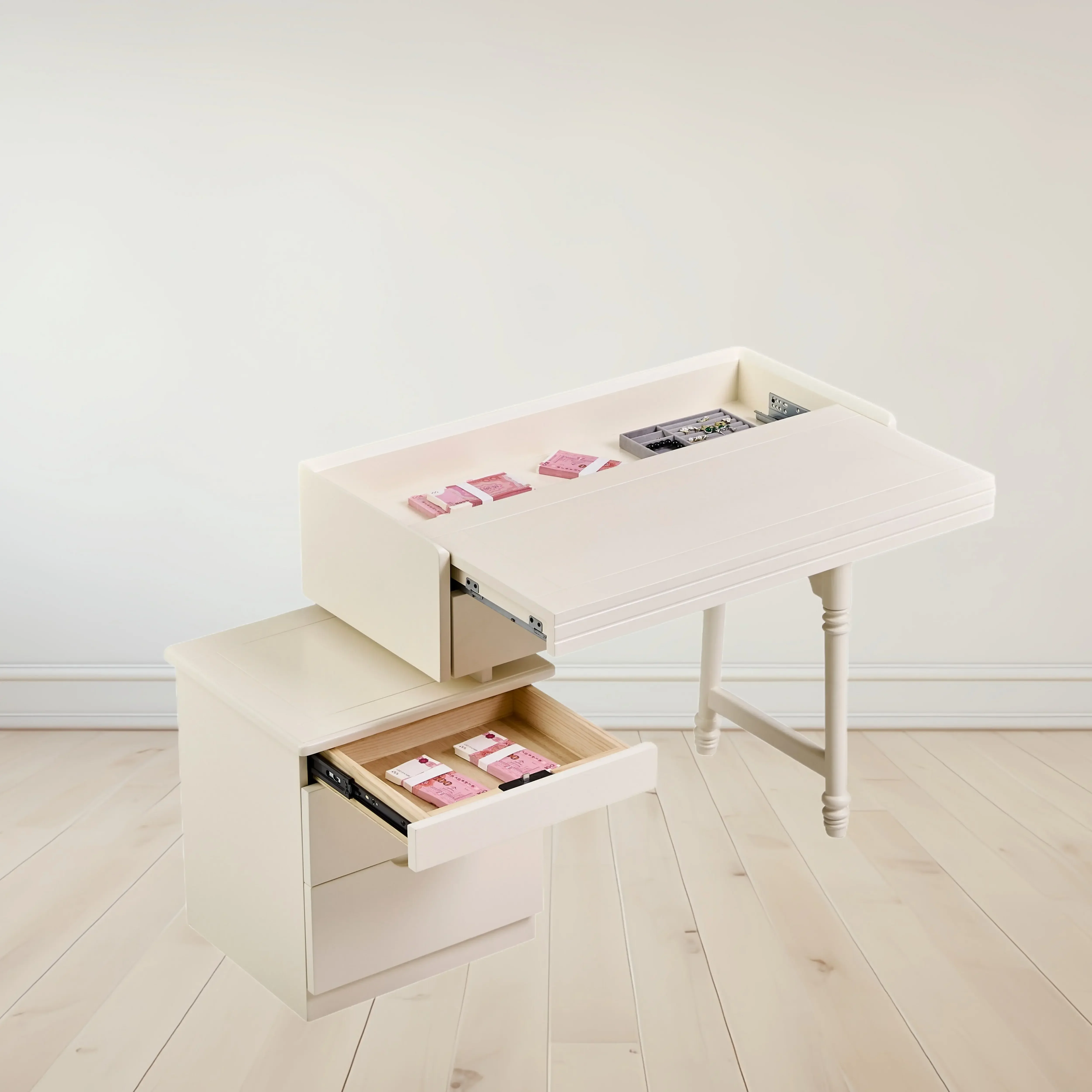 All solid wood hidden hidden compartment dresser hidden mystery can hide things large capacity storage table household with lock