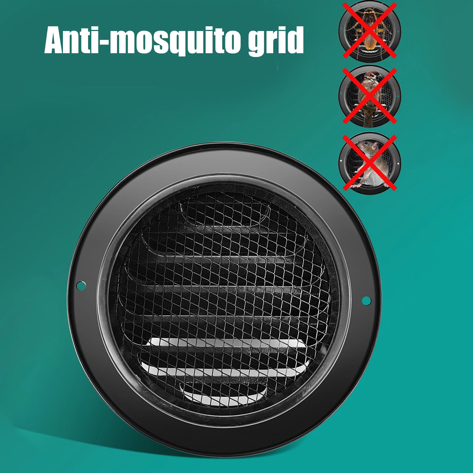 Soffit Vents 건조 공간 야외 거실 욕실 창고 용 메쉬 파이프 커넥터가있는 100/150mm 원형 환기 그릴