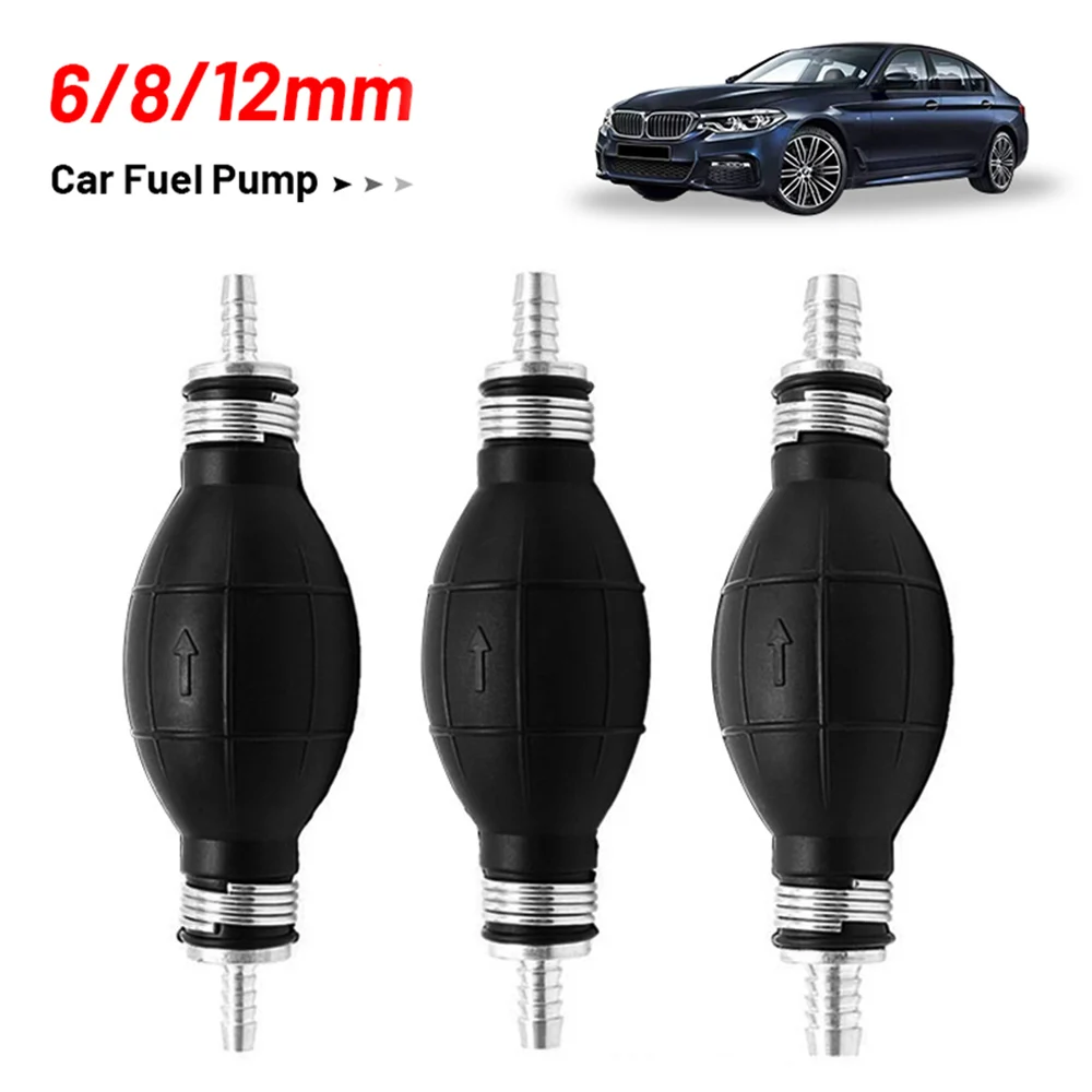 

8/12mm Hand Fuel Pump Line Rubber Aluminum Hand Primer Bulb diesel oil transfer petrol for Car Boat Marine Outboard