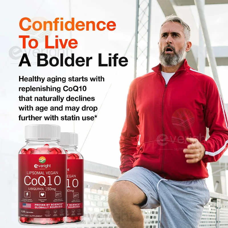 Liposomal CoQ10 150mg Capsules, High Absorption Ubiquinol Coenzyme Q10 for Antioxidant, Heart Function & Energy Production
