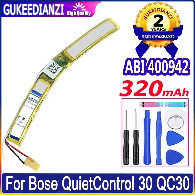 GUKEEDIANZI Replacement Battery ABI 400942 320mAh For Bose QuietControl 30 QC30 Batteries