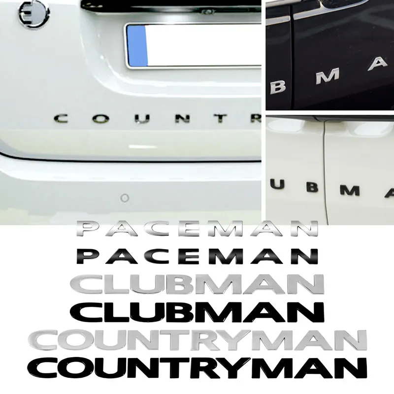 For Mini Cooper S JCW R56 R53 R60 F56 Countryman Clubman Paceman Logo Car Rear Body Tailgate Fender Door Adhesive Badge Sticker