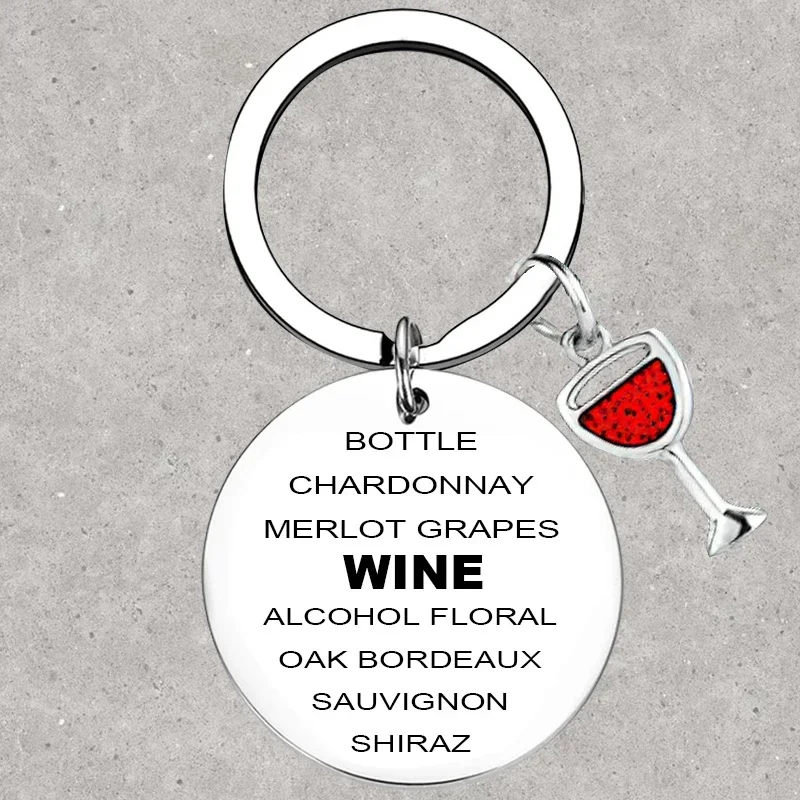 

Hot Wine Glass Keychain Red Wine Key Rings Wine Lovers gift Daughter Women Birthday Christmas gift
