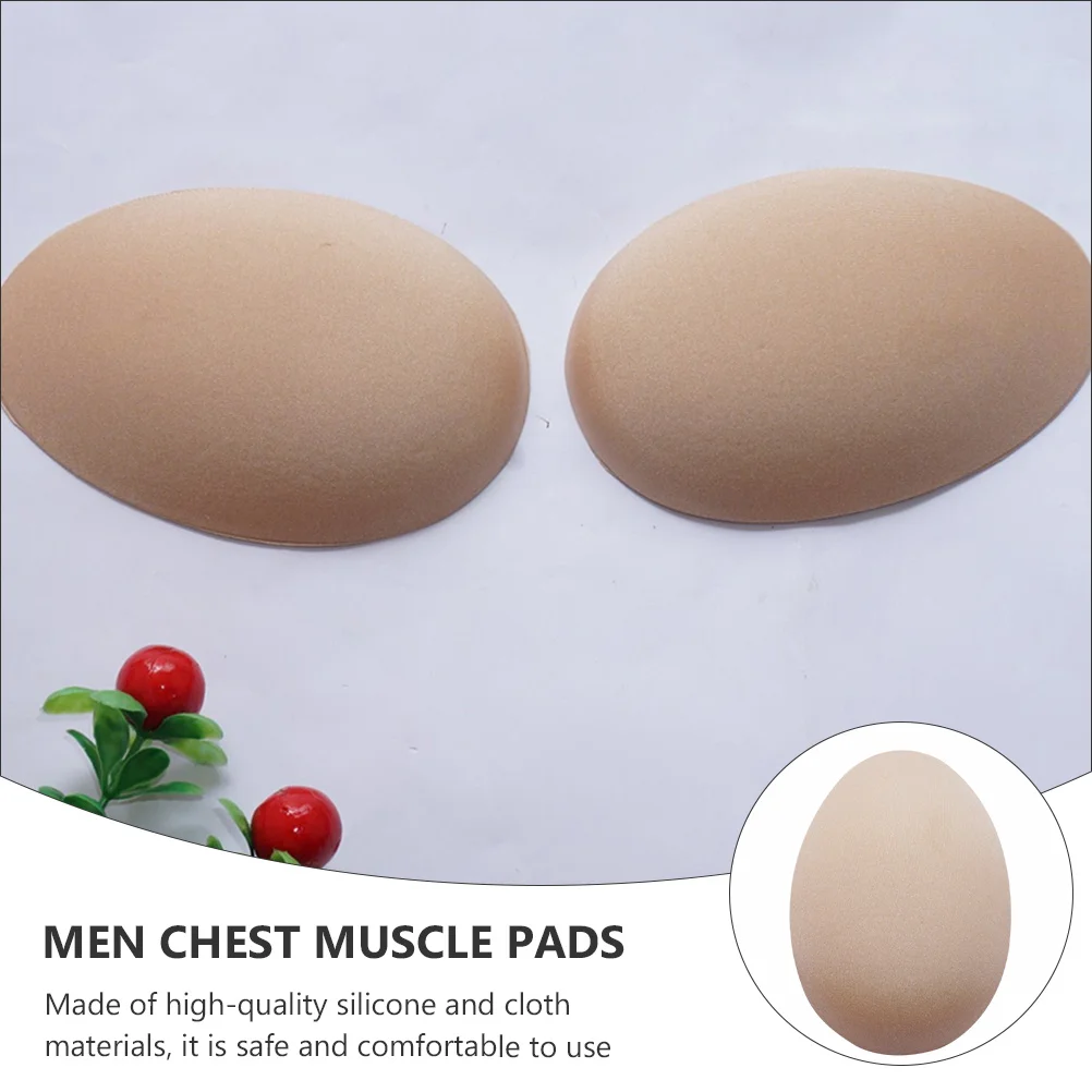 2Pairs الرجال منصات عضلات الصدر وهمية سيليكون وسائد العضلات ذاتية اللصق غير مرئية الصدر ملصقات للاستخدام في الهواء الطلق اجتماع المواعدة #6