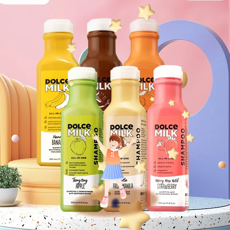 

Шампунь Russian Dolce Milk Fruity 350 мл - увеличение объема и разглаживание для контроля и силы перхоти