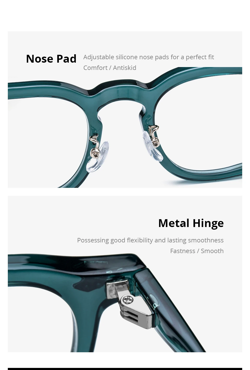 NIANZHEN Acetat-Brillengestell für Herren, Neue Quadratische Markendesign-Brille für Damen, Retro Vintage Brillen, Johnny Depp Brillen 5507 – Detail 1