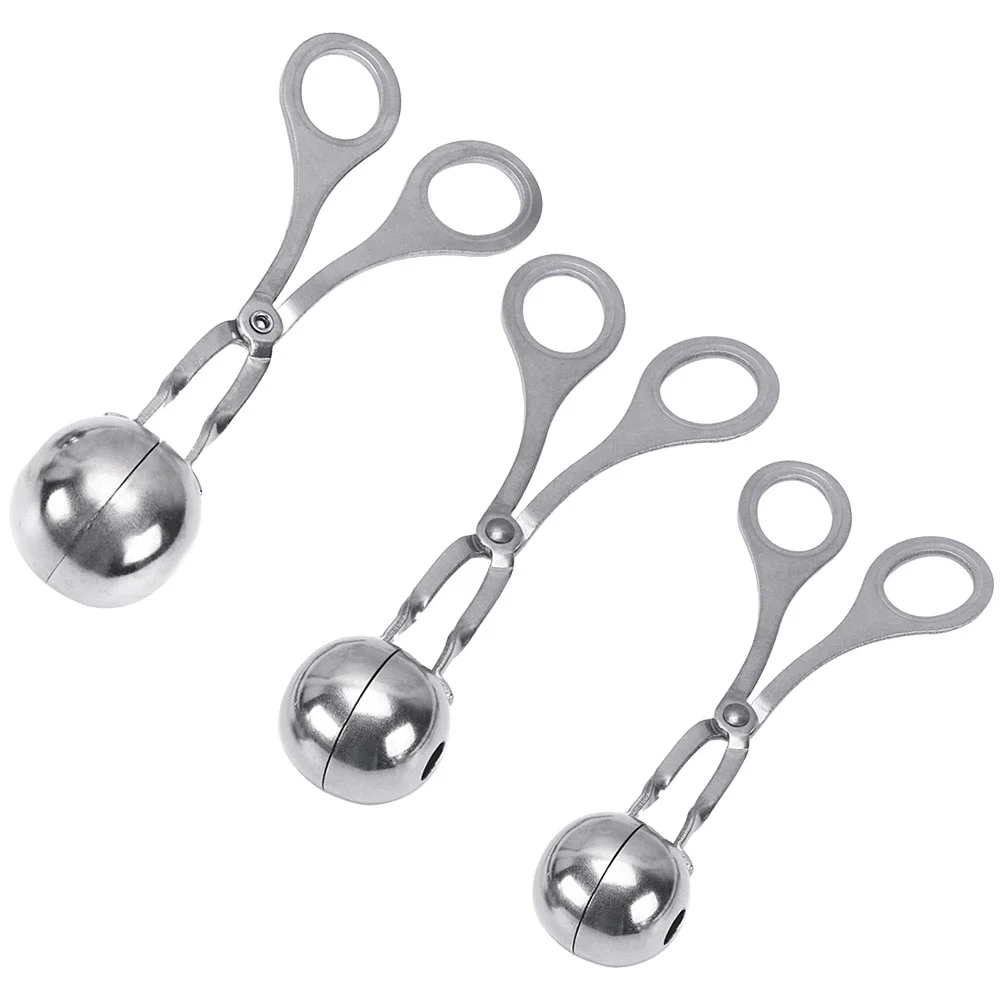 

3 Pcs Meatball Maker Cutting Machine Burger Clip Mini Tongs for Serving Gadget Stainless Steel Scoop