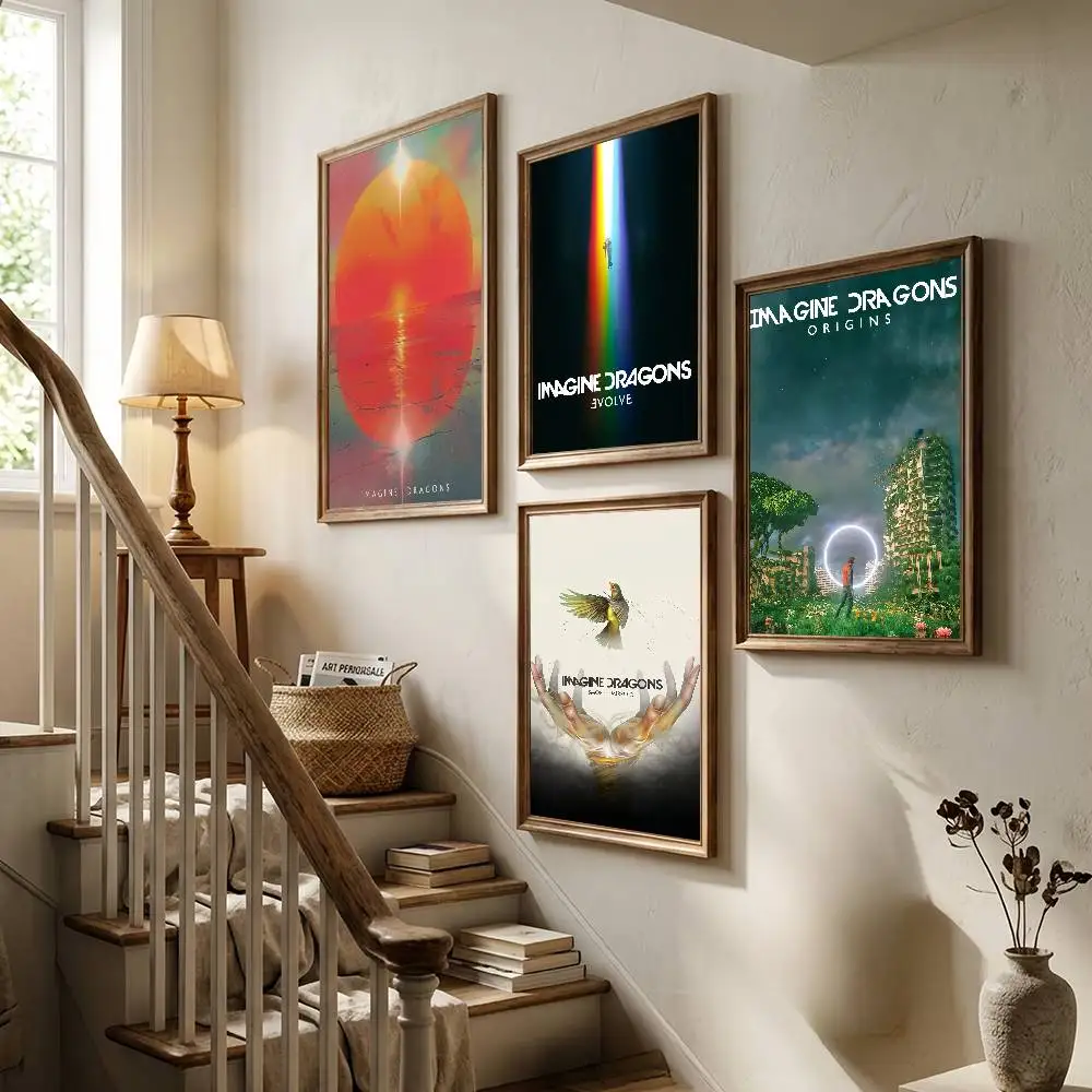Rock Band I-Imagine Dragons Loom Poster Living Room Bedroom Bar Cafes Wall Home Decoration Gifts
