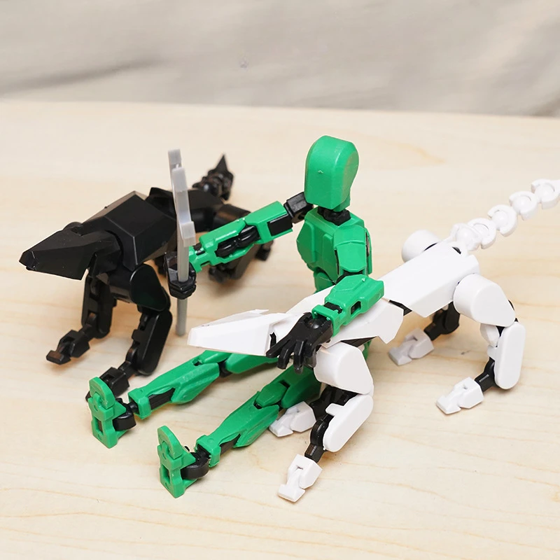 1/3/6/9 Stück Mehrteiliger Beweglicher Formwandler-Roboter 3D-Gedruckte Mannequin-Figur und Hund Lucky 13 Actionfiguren Spielzeug Geschenk – Detail 2