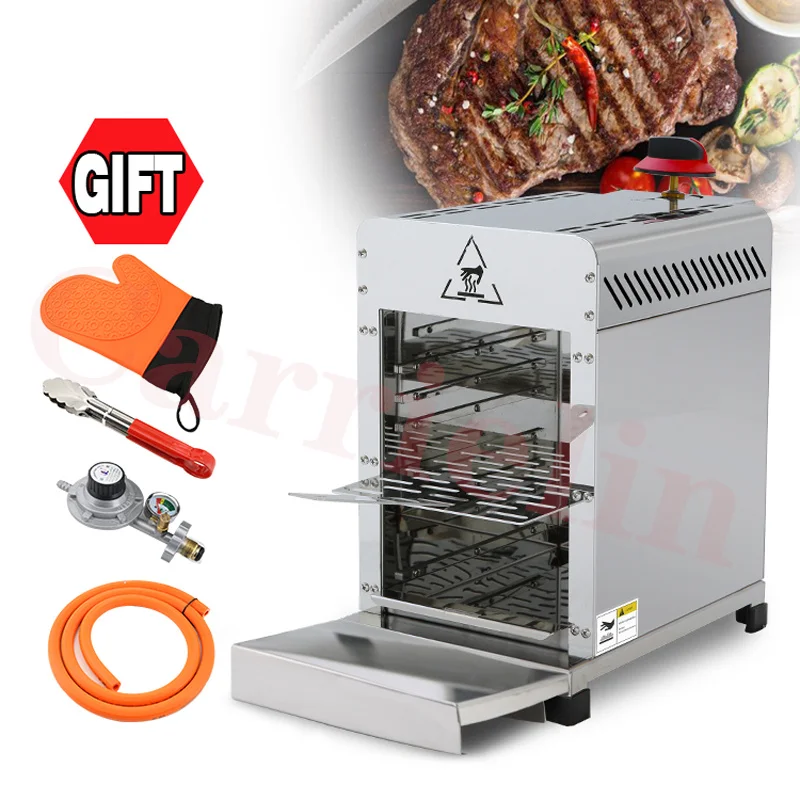 Commercial Gas Electric Barbecue BBQ Gas Barbecue Stove Stall Snack Equipment Crispy Streaky Meat Machine