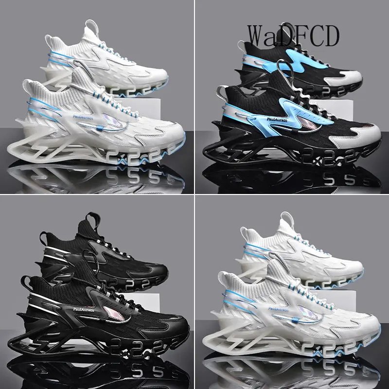 Chunky Sneaker Plus Size 45 46 Men Blade Sole Running Shoes Fashion Casual Mesh Breathable Height Increased Flat Platform Shoes