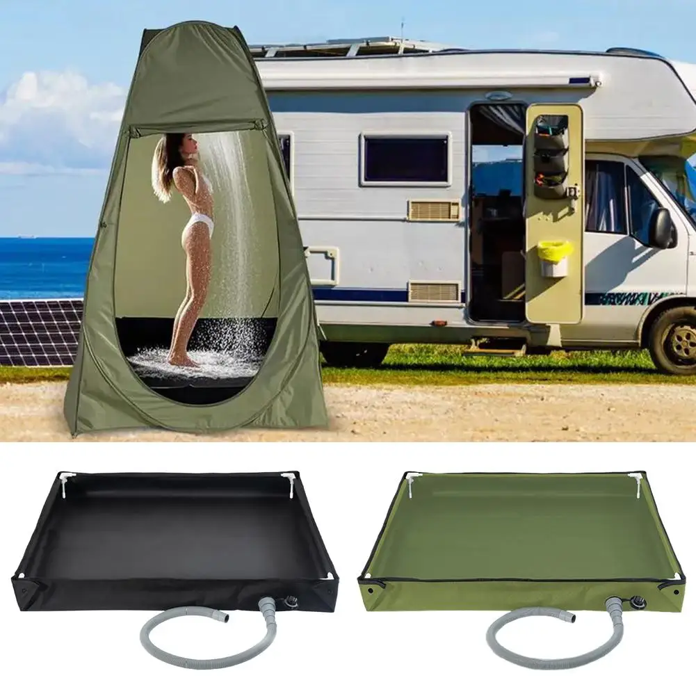 

Portable Shower Pan with Drain Hose Foldable Shower Base Outdoor Tent Shower Tray for RV Outdoor Camping Shower Beach Pet B C2V5