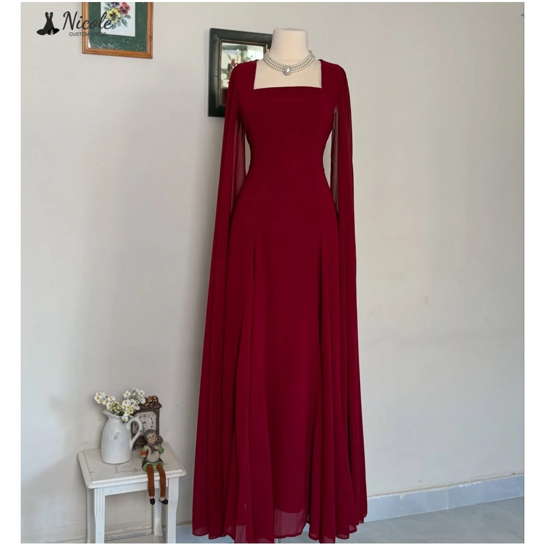 

Nicole Evening Dresses Woman Elegant Prom Dresses 2025 Square Leader Custom Made Luxury Women's Elegant Party Dress Line A Gala