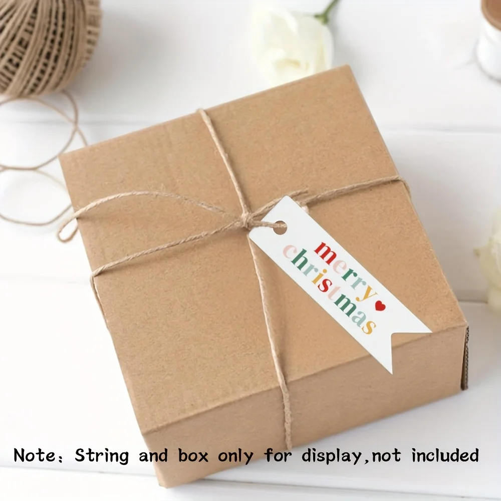 100 Stück Frohe Weihnachten Schwalbenschwanz-Hängeetiketten – für Feiertagsdekorationen, Familie und Freunde, Weihnachtsdekorationen – Detail 6