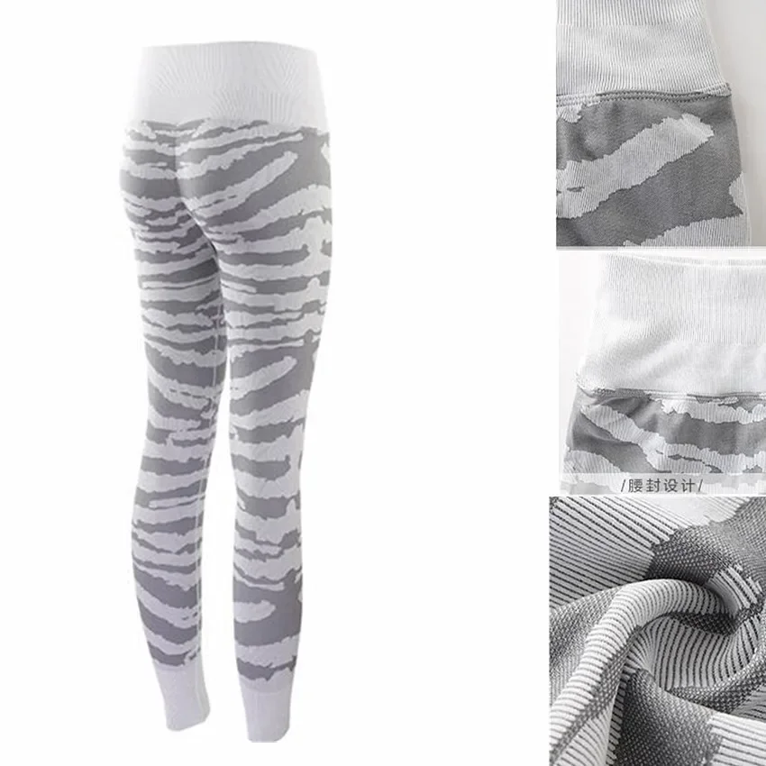 QK 1/2 pièces tigre gymnastique butin Yoga ensemble Scrunch Squat preuve Leggings pantalons de Yoga soutien-gorge de sport tenues d'entraînement Fitness combinaisons actives