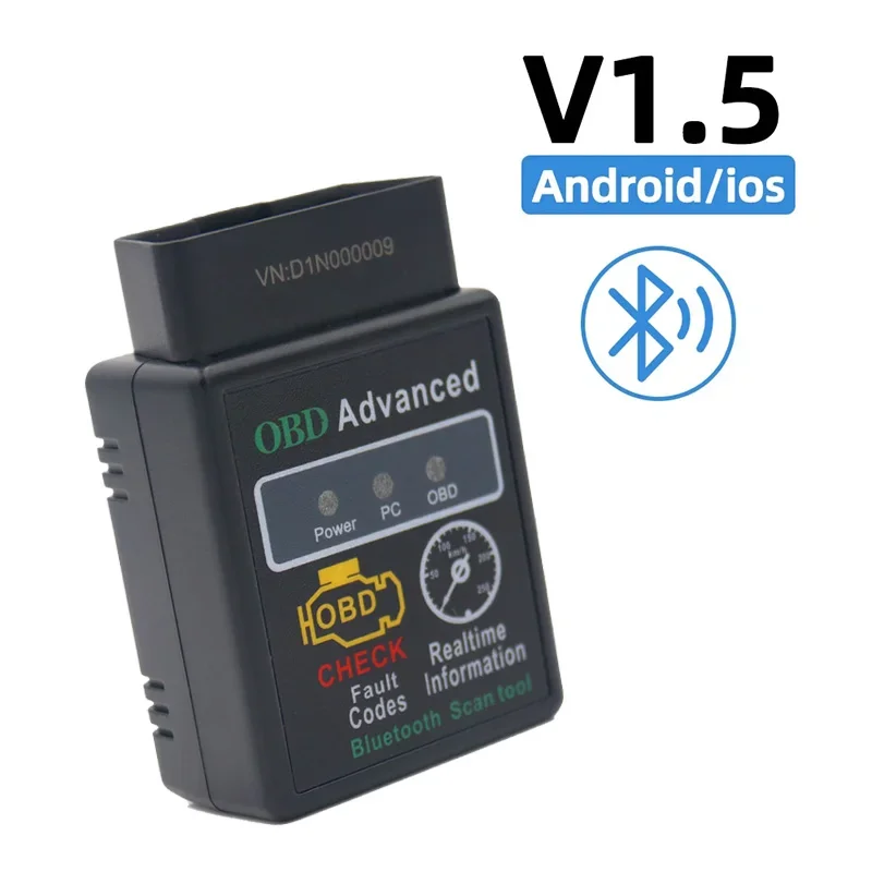 Bluetooth-Compatible Car OBD2 Scanner Elm327 V1.5 Code Reader OBDII Diagnostic Tool Diagnosis Scanner for Android IOS Windows