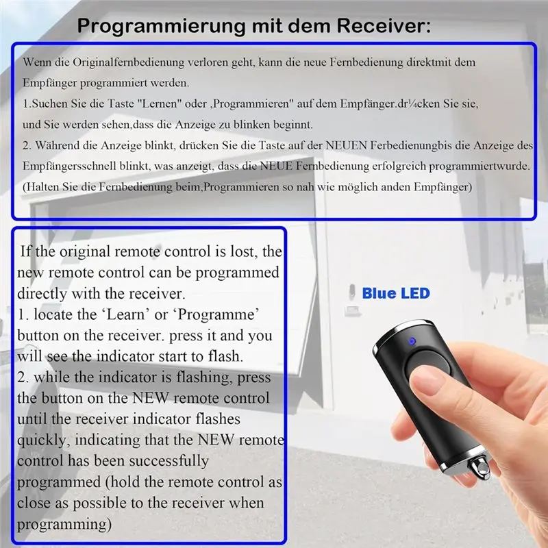 [جديد A09R!】 جهاز تحكم عن بعد لفتحة باب المرآب لجهاز إرسال محمول Hormann HSE4-868-BS HSE4-868-BS 868.3