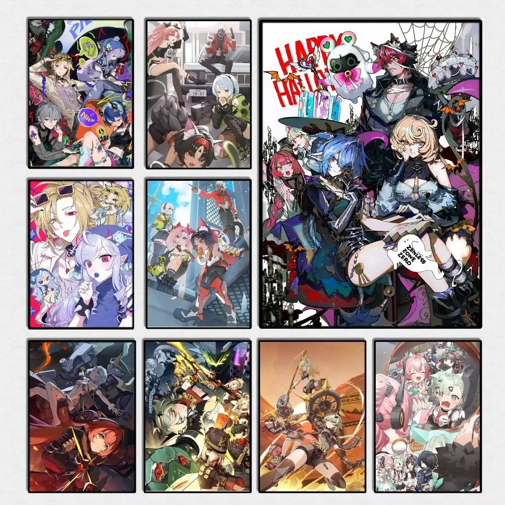 Game Zenless Zone Zero Posters Fancy Wall Sticker for Living Room Bar Decoration Wall Decor