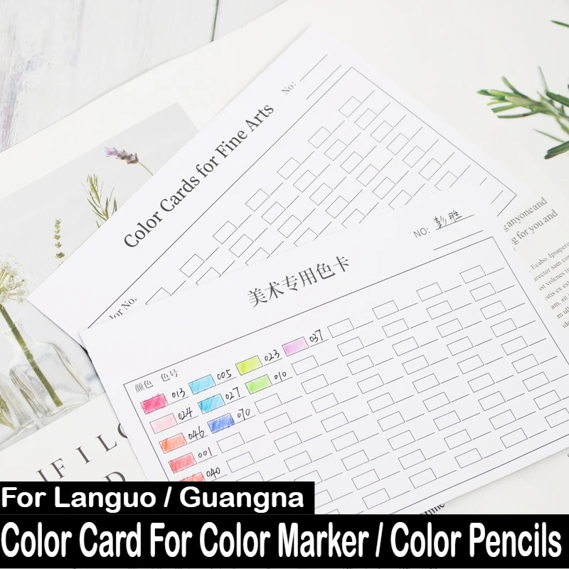 100/1 PCS 144 Colors 300g Color Card for Color Markers Pencils on White Cardstock School Supplies Stationery For Lnaguo Guangna
